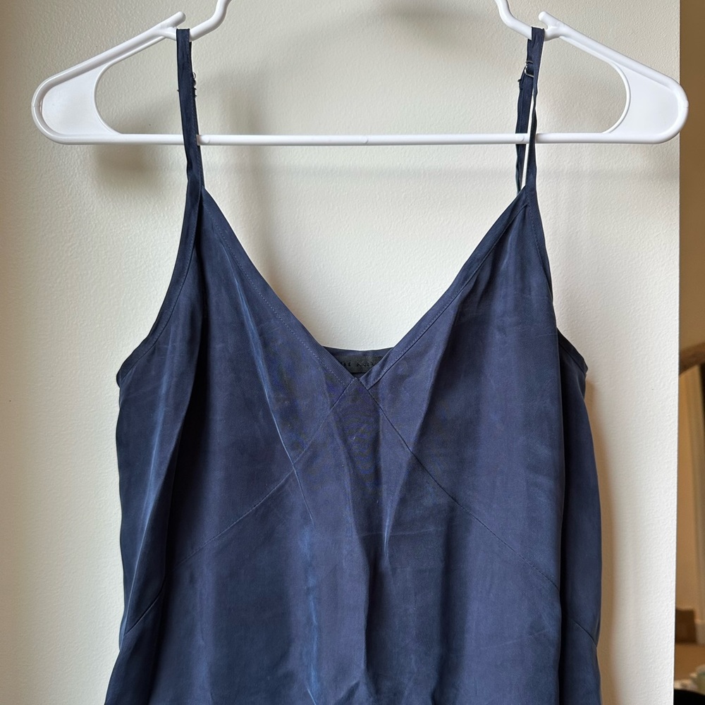 Jenni Kayne Navy Blue Silk Maxi Slip Dress